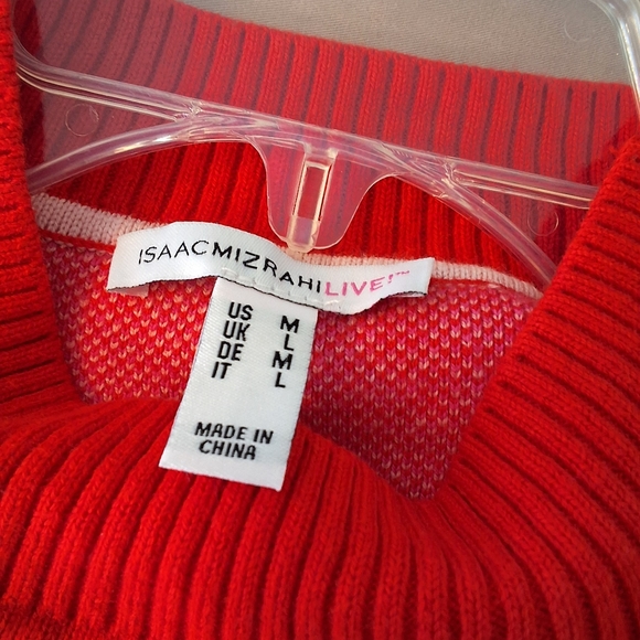Isaac Mizrahi Live, Medium, Women's Mock Neck Color Block Sweater - Picture 2 of 6